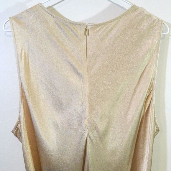 J. Crew Metallic High Neck Slip Dress In Luster Crepe Spring 2024 - Gold 18 - Picture 9 of 12